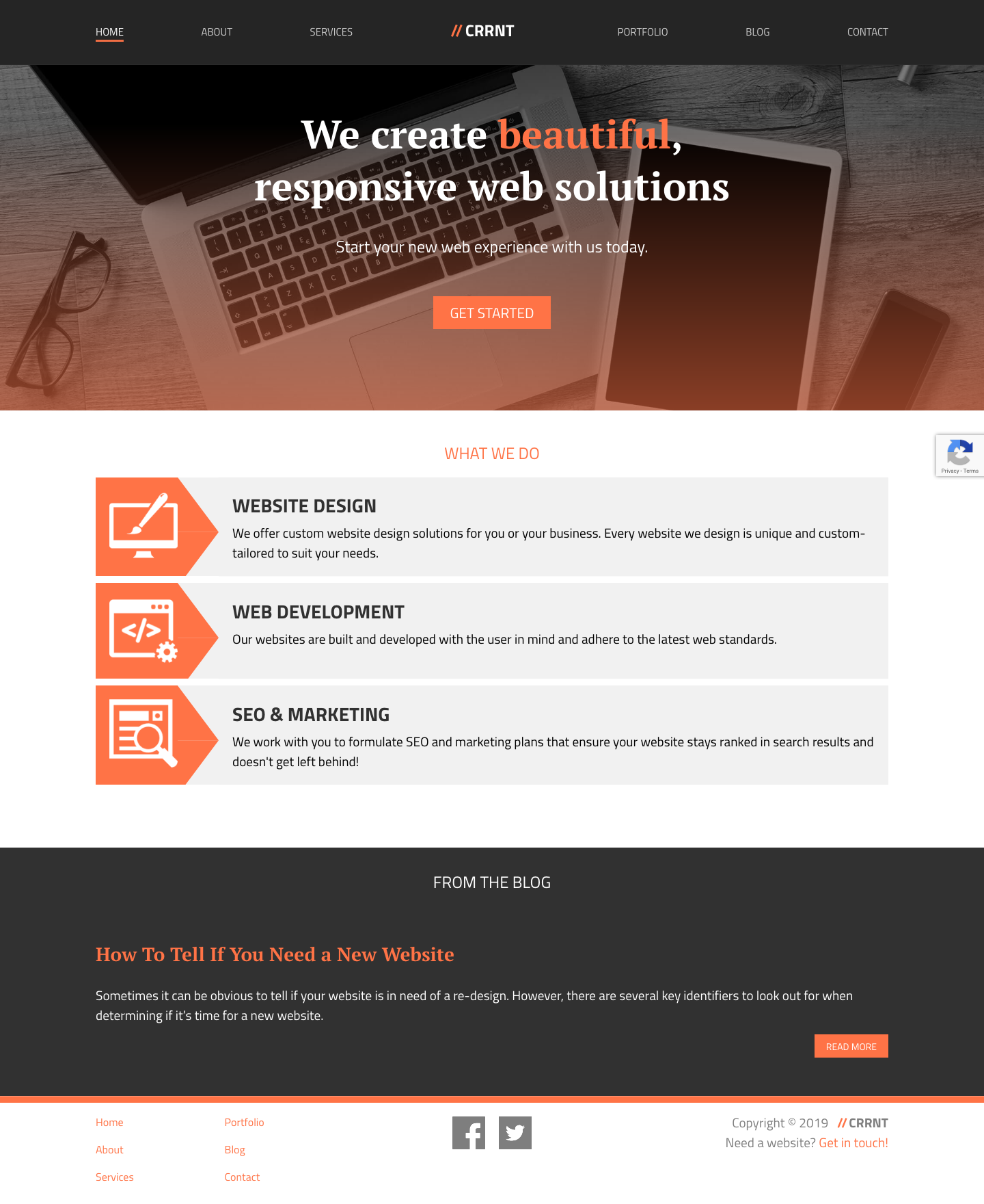 CRRNT Web Design site preview